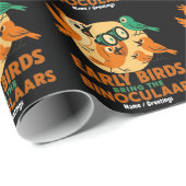 Early Birds Bring the Binoculars Fun Birdwatching Cadeaupapier (Rol Hoek)