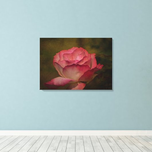 Early Evening Rose Stretch Canvas Print (Insitu (Houten vloer))