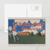 Early  French Golf Briefkaart w Vrouw Golfer (Voorkant / Achterkant)