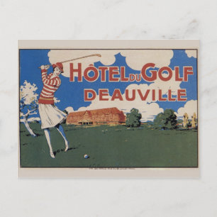 Early  French Golf Briefkaart w Vrouw Golfer