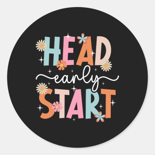 Early Head Start-leerling eerste dag van Head Star Ronde Sticker (Voorkant)