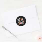 Early Head Start-leerling eerste dag van Head Star Ronde Sticker (Envelop)