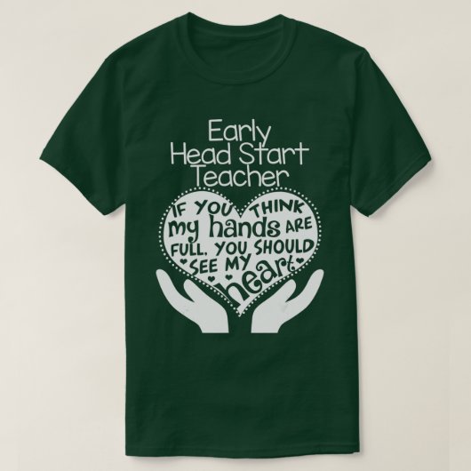 Early Head Teacher Heart T School Team Gift T-shirt (Design voorkant)