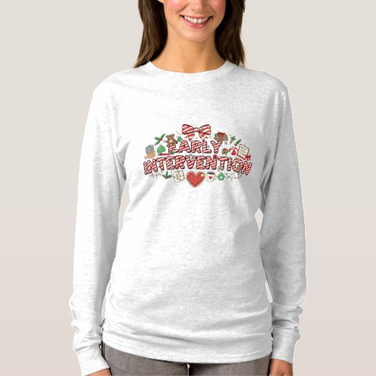 Early Intervention Kerst Lange Mouwen T-shirt (Voorkant)