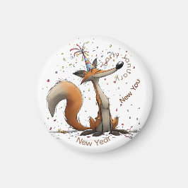 Early January Fox New Year Magneet