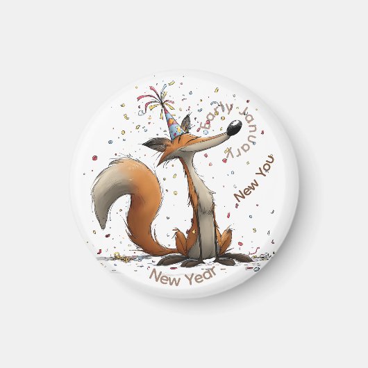 Early January Fox New Year Magneet (Voorkant)
