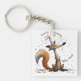 Early January Fox New Year Sleutelhanger