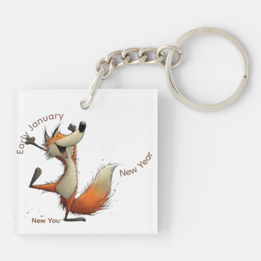 Early January Fox New Year Sleutelhanger (Achterkant)