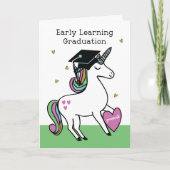 Early Learning Afstuderen Gefeliciteerd Unicorn Kaart (Voorkant)