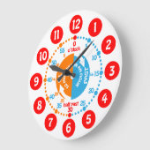 Early learning learn to tell time wall clock grote klok (Hoek)