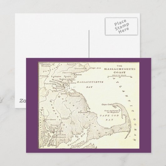 Early Massachusetts Briefkaart (Voorkant / Achterkant)