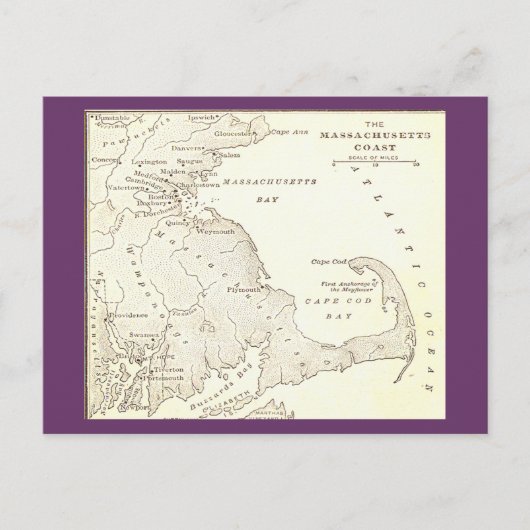 Early Massachusetts Briefkaart (Voorkant)