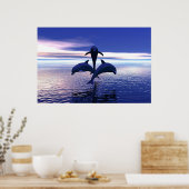 Early Morning Dolphins Poster (Keuken)