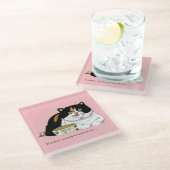 Early Morning Hungry Cat Glazen Onderzetter (Schuin)