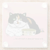 Early Morning Hungry Cat Glazen Onderzetter (Achterkant)