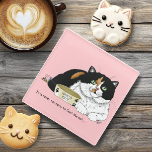 Early Morning Hungry Cat Glazen Onderzetter