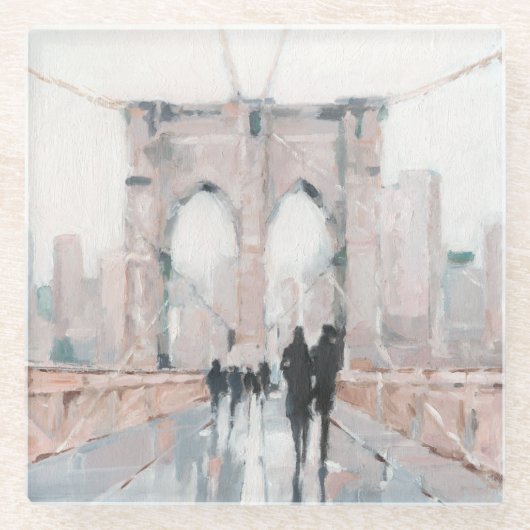 Early Morning Stroll - New York Glazen Onderzetter (Voorkant)