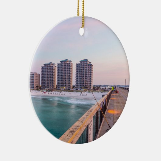 Early Navarre Beach Florida Vist Keramisch Ornament (Rechts)