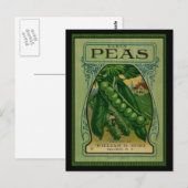 Early Peas  Seed Packet Briefkaart (Voorkant / Achterkant)