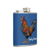 Early Riser Blue Rooster Flask Heupfles (Rechts)