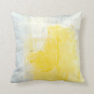 'Early Riser' Gray and Yellow Abstract Art Pillow Kussen