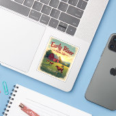 Early Riser Retro Boerderij Barn Scene Sticker (Laptop met iPhone)