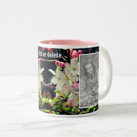 Early Spring Blossoms Lijst Uw foto toevoegen Tweekleurige Koffiemok (Voorkant rechts)