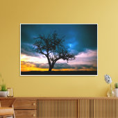 Early Spring Sunset Blue Sky waterkleur Schilderen Canvas Afdruk (Insitu (Woonkamer))