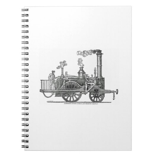 Early Steam Train-locomotief Notitieboek (Voorkant)