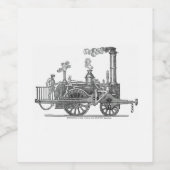 Early Steam Train-locomotief Wijn Etiket (Enkel label)