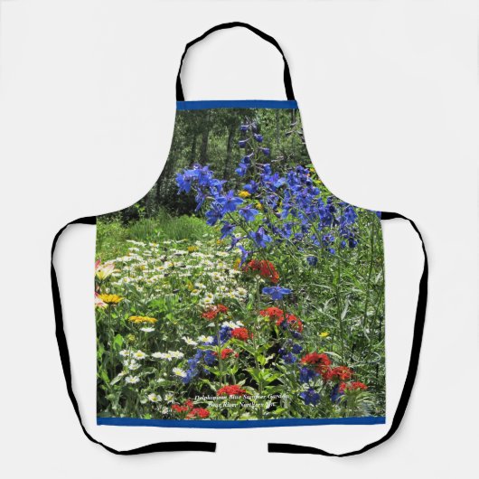 Early Summer Blue Delphinium Gardens Schort (Voorkant)