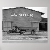 Early Tractor Trailer, 1925.  foto Poster (Voorkant)