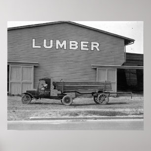 Early Tractor Trailer, 1925.  foto Poster