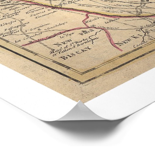 Early United States Map by Senex 1721 Poster (Hoek)