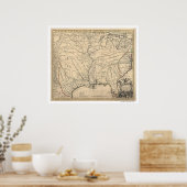 Early United States Map by Senex 1721 Poster (Keuken)