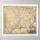 Early United States Map by Senex 1721 Poster (Voorkant)