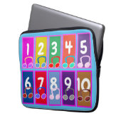 Early Wiskunde Numbers 1 t/m 10 Electronics Bag Laptop Sleeve (Voorkant Links)