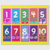 Early Wiskunde Numbers 1 tot 10 Wrapping Paper Cadeaupapier (Vlak)