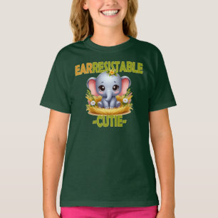 Earresistible Cutie leuke woordspeling. Baby Eleph T-shirt