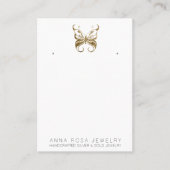 *~* EARRING DISPLAY QR Gold Glitter Butterfly Busi Visitekaartje (Voorkant)