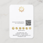 *~* EARRING DISPLAY Sun QR Social Media Black Busi Visitekaartje (Achterkant)