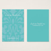 Earring Holder - Business Card Damask Turquoise Visitekaartje (Voorkant /achterkant)