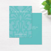 Earring Holder - Business Card Damask Turquoise Visitekaartje (Bureau)