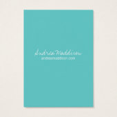 Earring Holder - Business Card Damask Turquoise Visitekaartje (Achterkant)