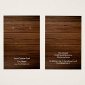 Earring Jewellery Display Card, Rustic Wood Ring Visitekaartje (Voorkant /achterkant)