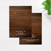 Earring Jewellery Display Card, Rustic Wood Ring Visitekaartje (Bureau)