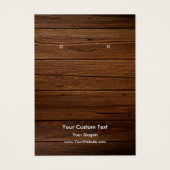 Earring Jewellery Display Card, Rustic Wood Ring Visitekaartje (Voorkant)