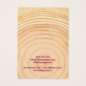 Earring Jewellery Display Card, Rustic Wood Ring Visitekaartje (Achterkant)