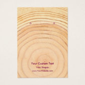 Earring Jewellery Display Card, Rustic Wood Ring Visitekaartje (Voorkant)