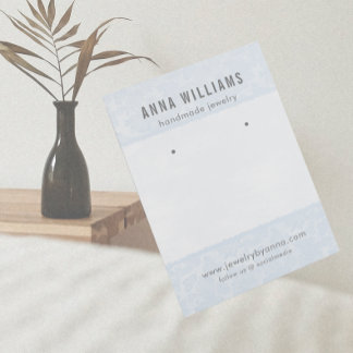 Earring Jewelry Display Card • Blue Floral Lace Visitekaartje